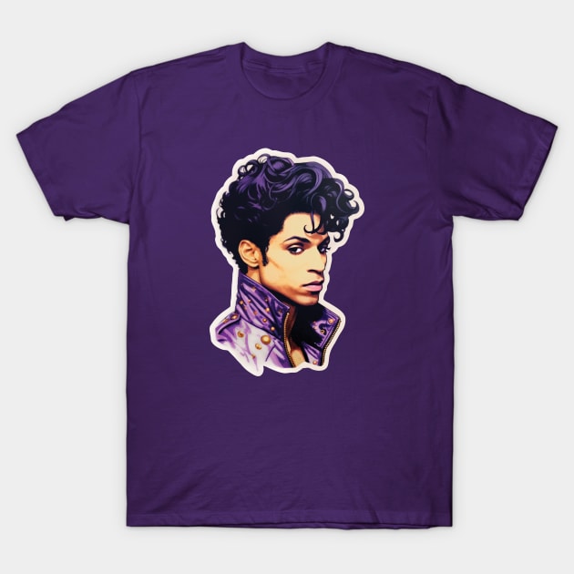 Prince Tribute Portrait T-Shirt by Geektastic Designs